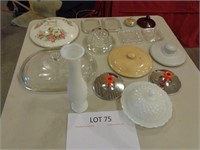 Misc. Lot of Lids + Vase + Covered Dish