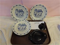 3 Hand Painted Poppytrail Plates