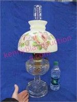 old "aladdin mdl-b" oil lamp & hand painted shade