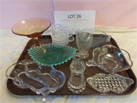 Tray of Vintage Glass