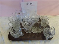 Tray of Vintage Crystal/Cut Glass