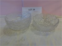 2 Heavy Cut Glass Bowls
