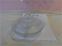 Clear Glass Serving Tray and Covered Dish