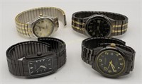 Lot Of 4 Sharp Wristwatches 100ft Water Resist