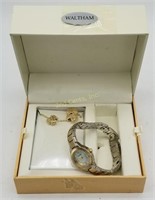 Waltham Womens Watch Mother Of Pearl W/ Necklace