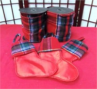 43 - NEW WMC FLANNEL RED STOCKINGS & LINEN