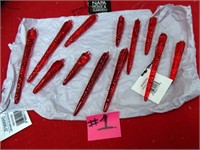43 - NEW WMC LOT OF ORGANIC GLASS RED ICICLES
