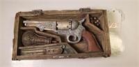 Decorative Gun Box Depicting Colt, Navy & Access.