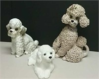3 Ceramic Dog Statues