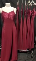 Bundle of 6 bridesmaid dresses, Burgundy