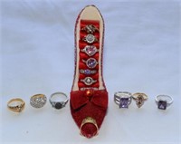 COLLECTION OF 13 FASHION RINGS, SOME WITH