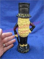 vintage cast iron "mr. peanut" bank (8in tall)