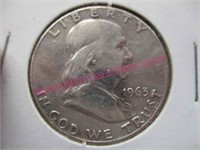 1963-D franklin silver half-dollar