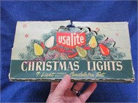 old "usalite Christmas lights" set in box