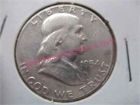1954-P franklin silver half-dollar