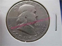 1951-P franklin silver half-dollar
