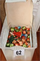 TOTE OF CHRISTMAS ORNAMENTS