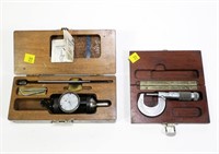 Lot, Brown & Sharpe caliper in wood box and SPI