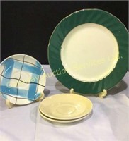 1 Large Hycroft Plate with 3 Tea Saucer