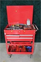 Large lift-top 3-drawer rolling tool cabinet