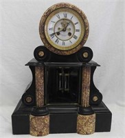 Peguret & Moniet marble 19" mantel clock