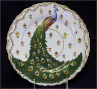 Saxe 9 1/2" plate w/Peacock