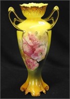RS Prussia 11" floral handled vase
