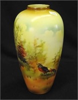 RS Prussia 8 1/2" vase w/Pheasant