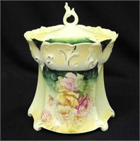 RS Prussia floral cracker jar