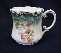 RS Prussia mustache cup w/floral decoration
