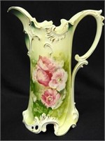 RS Prussia 12" floral tankard pitcher