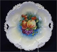 RS Prussia 10 1/2" handled plate w/ fruit
