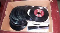 Box of vintage records 45