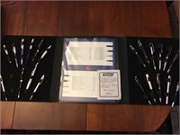 Salesman sample pens in binder