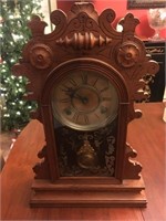 Antique walnut Gilbert Medea clock- not working
