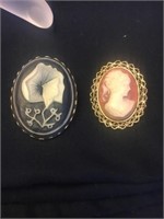 Pair of cameo broches