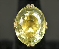 A 14KT YELLOW GOLD 35CT CITRINE RING