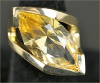 A 14KT YELLOW GOLD ONE-OF-A-KIND CITRINE RING