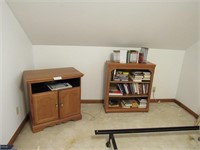 Tv stand, book shelves, wrought iron bed frame