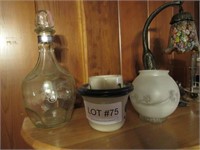 Jack Daniels bottle, stoneware, cat lamp