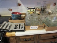 Assortment of glassware & cooking items