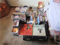 Dvds, records, cds, cassettes, dvd player