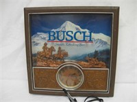 Busch Beer Lighted Sign w/Clock - works