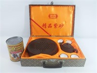 Service à thé asiatique en céramique, valise