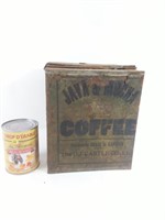 Boîte en métal Java & Mocha Coffee, vintage