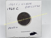 1869 C SILBER (SILVER) GROSCHEN PRUSSIA COIN