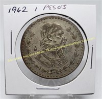 1962 SILVER 1 PESO COIN