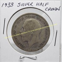 1933 SILVER HALF CROWN COIN