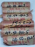 LOT OF 6 ROLLS OF ALL S WHEAT PENNIES