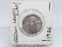 1926 STANDING LIBERTY SILVER QUARTER COIN